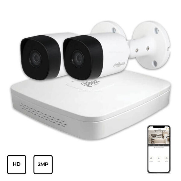 Системы видеонаблюдения/Комплекты видеонаблюдения Комплект видеонаблюдения Dahua HD KIT 2x2MP OUTDOOR
