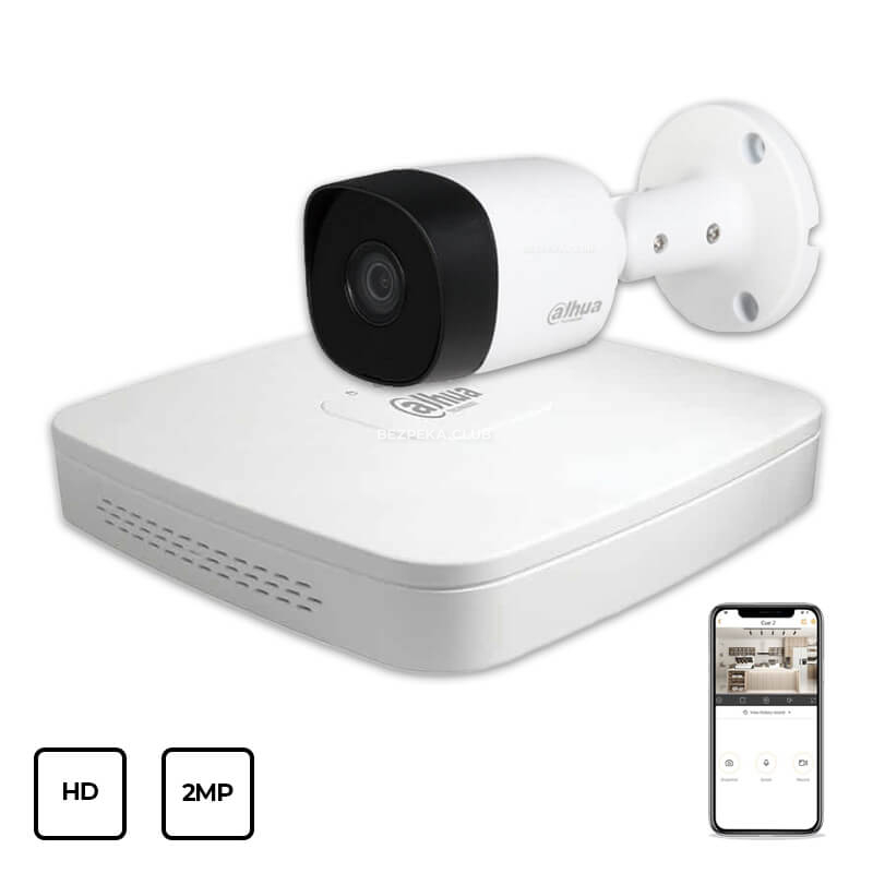 Video Surveillance Kit Dahua HD KIT 1x2MP OUTDOOR - Image 1