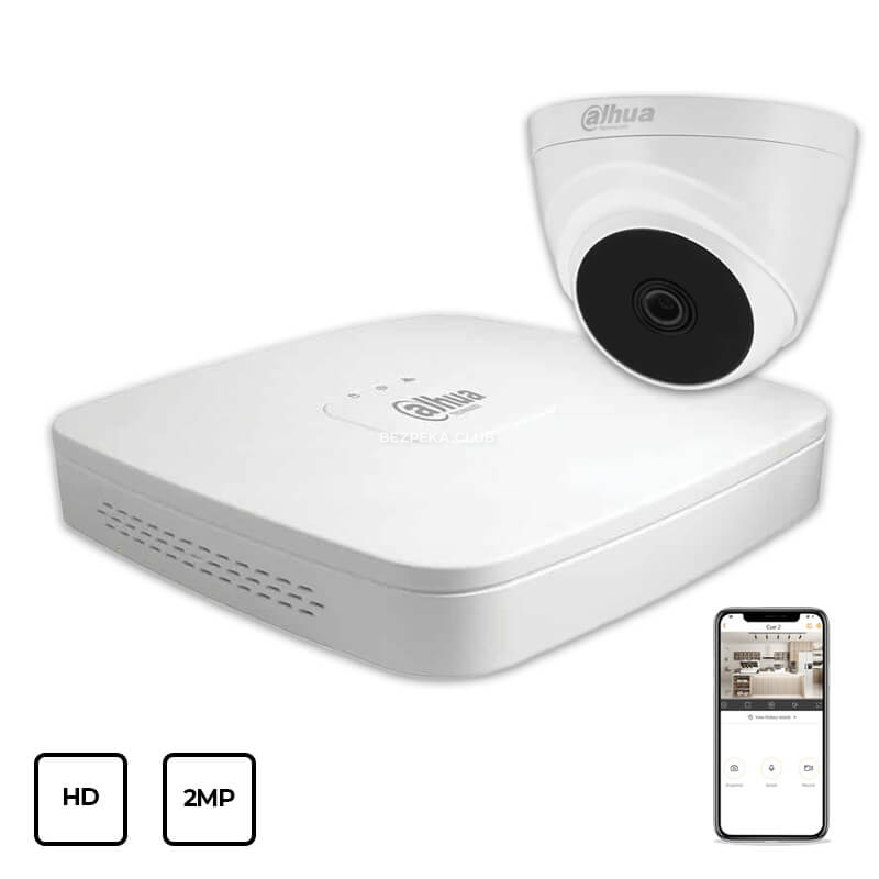Video Surveillance Kit Dahua HD KIT 1x2MP INDOOR - Image 1