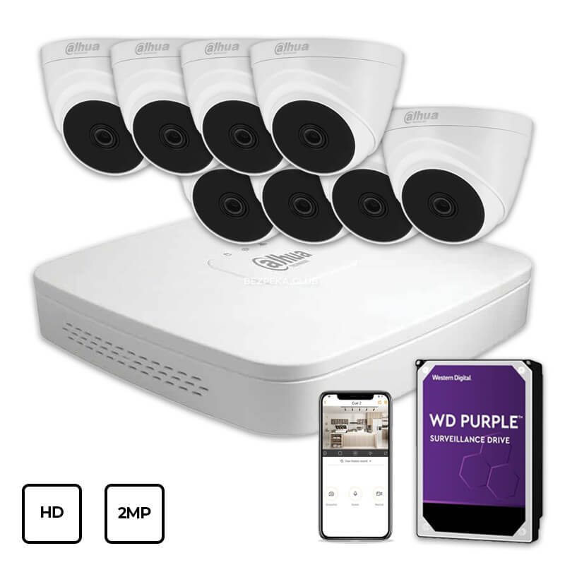 Video Surveillance Kit Dahua HD KIT 8x2MP INDOOR + HDD 1TB - Image 1
