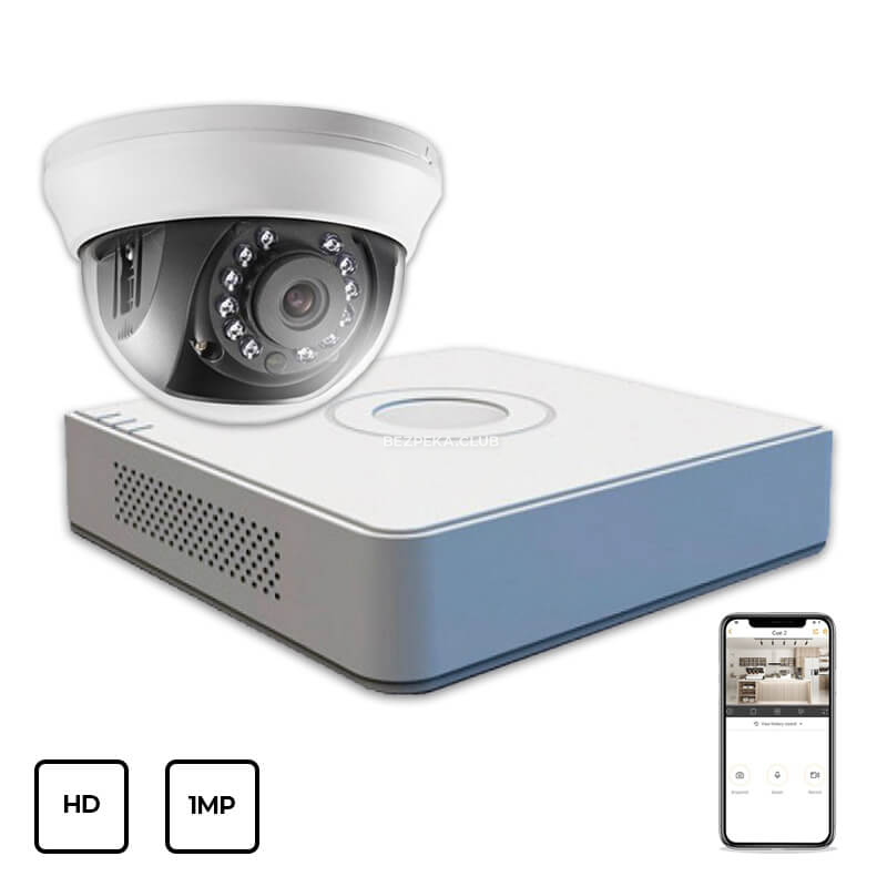 Video Surveillance Kit Hikvision HD KIT 1x1 MP INDOOR - Image 1