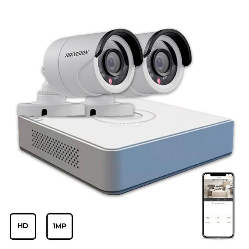 Video Surveillance Kit Hikvision HD KIT 2x1 MP OUTDOOR - Image 1