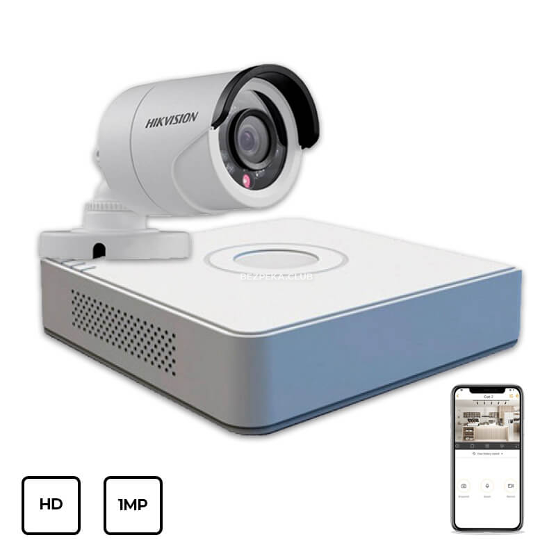 Video Surveillance Kit Hikvision HD KIT 1x1 MP OUTDOOR - Image 1