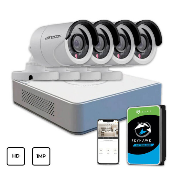 Системы видеонаблюдения/Комплекты видеонаблюдения Комплект видеонаблюдения Hikvision HD KIT 4x1 MP OUTDOOR + HDD 1TB