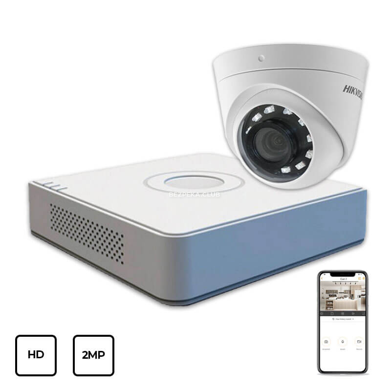 Комплект видеонаблюдения Hikvision HD KIT 1x2MP INDOOR - Фото 1