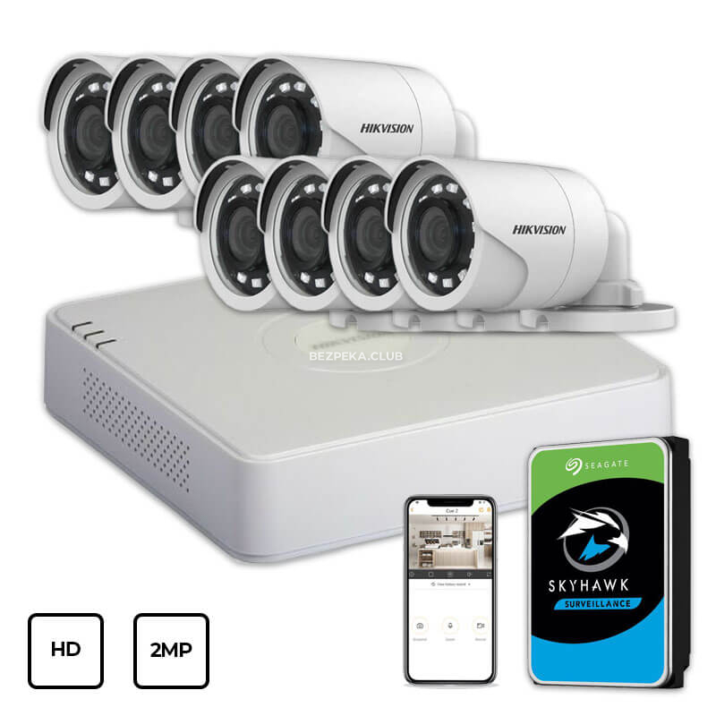 Video Surveillance Kit Hikvision HD KIT 8x2MP OUTDOOR + HDD 1TB - Image 1