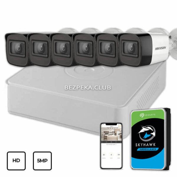 Video surveillance/CCTV Kits Video Surveillance Kit Hikvision HD KIT 6x5MP OUTDOOR + HDD 1TB