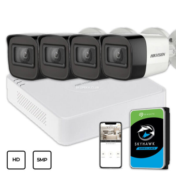 Системы видеонаблюдения/Комплекты видеонаблюдения Комплект видеонаблюдения Hikvision HD KIT 4x5MP OUTDOOR + HDD 1TB