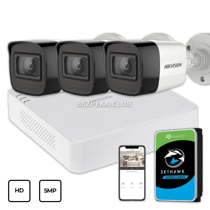 Video Surveillance Kit Hikvision HD KIT 3x5MP OUTDOOR + HDD 1TB - Image 1