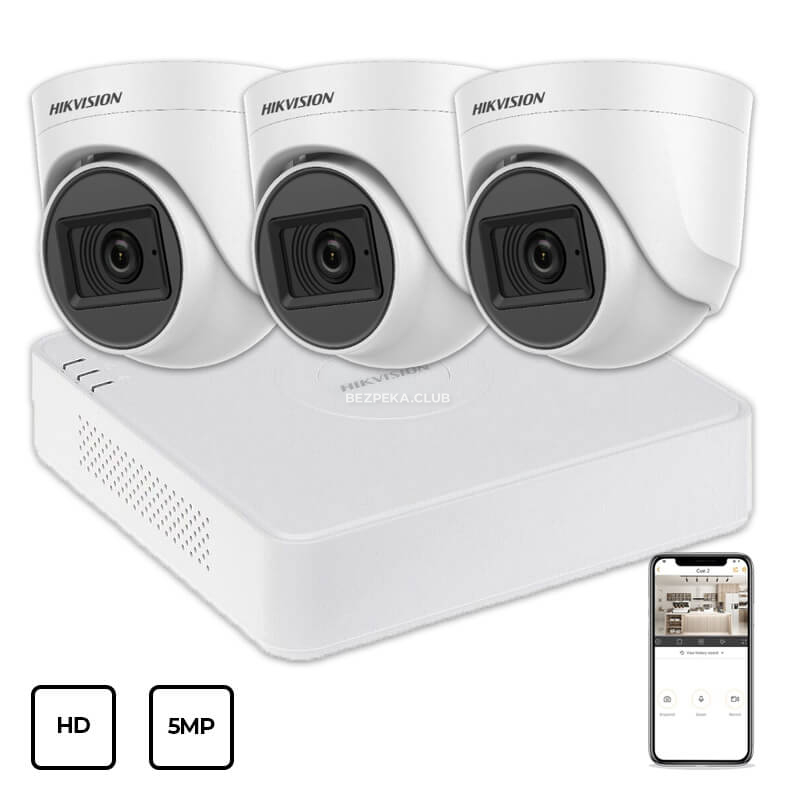 Video Surveillance Kit Hikvision HD KIT 3x5MP INDOOR - Image 1