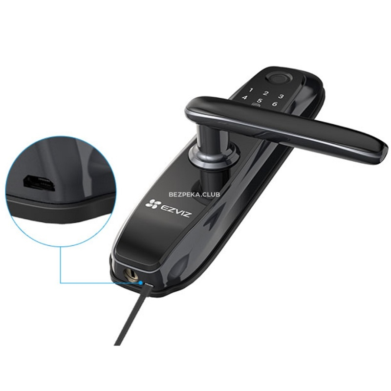 Smart lock Ezviz CS-L2-11FCP(A0) black with a fingerprint scanner - Image 3