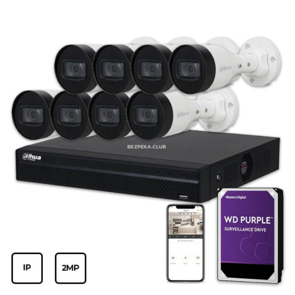 Системы видеонаблюдения/Комплекты видеонаблюдения Комплект IP видеонаблюдения Dahua IP KIT 8x2MP OUTDOOR + HDD 1TB