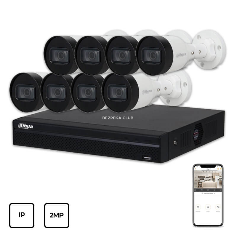 IP Video Surveillance Kit Dahua IP KIT 8x2MP OUTDOOR - Image 1