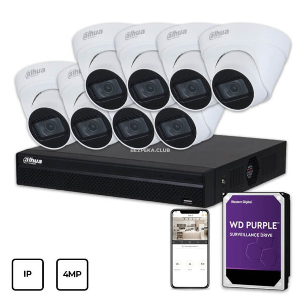 Системы видеонаблюдения/Комплекты видеонаблюдения Комплект IP видеонаблюдения Dahua IP KIT 8x4MP INDOOR + HDD 1 TB