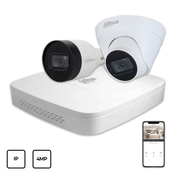 Video surveillance/CCTV Kits IP Video Surveillance Kit Dahua IP KIT 2x4MP INDOOR-OUTDOOR