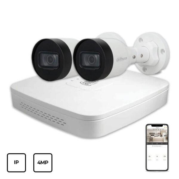 Системы видеонаблюдения/Комплекты видеонаблюдения Комплект IP видеонаблюдения Dahua IP KIT 2x4MP OUTDOOR