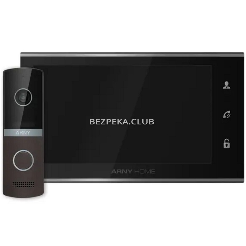 Комплект відеодомофону Arny AVD-7323A WiFi чорний/коричневий - Зображення 1