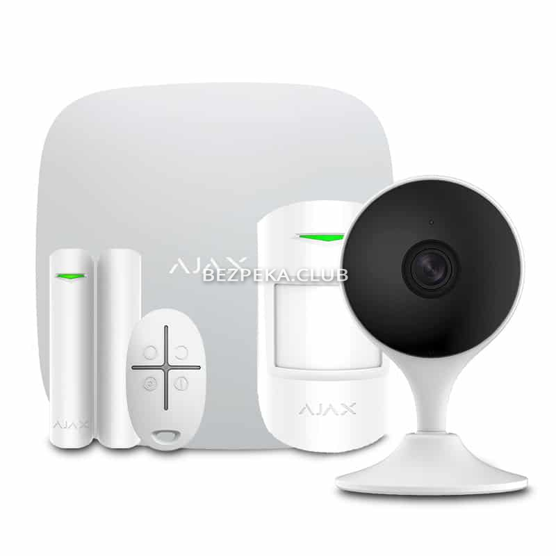Wireless Alarm Kit Ajax StarterKit white + Wi-Fi Camera 2MP-C22EP-A - Image 1