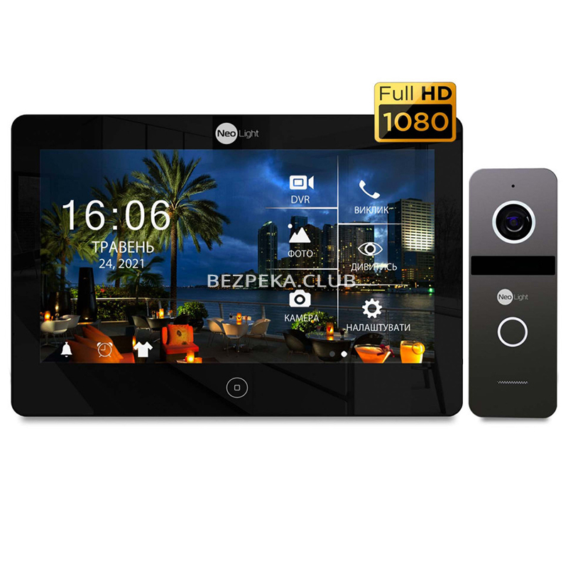 Комплект видеодомофона NeoLight Mezzo HD WF Black/SOLO FHD Graphite - Фото 1