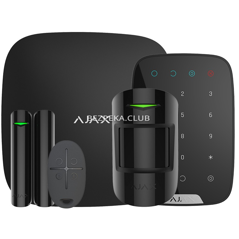 Wireless Alarm Kit Ajax StarterKit Plus + KeyPad black with enhanced communication capabilities - Image 1