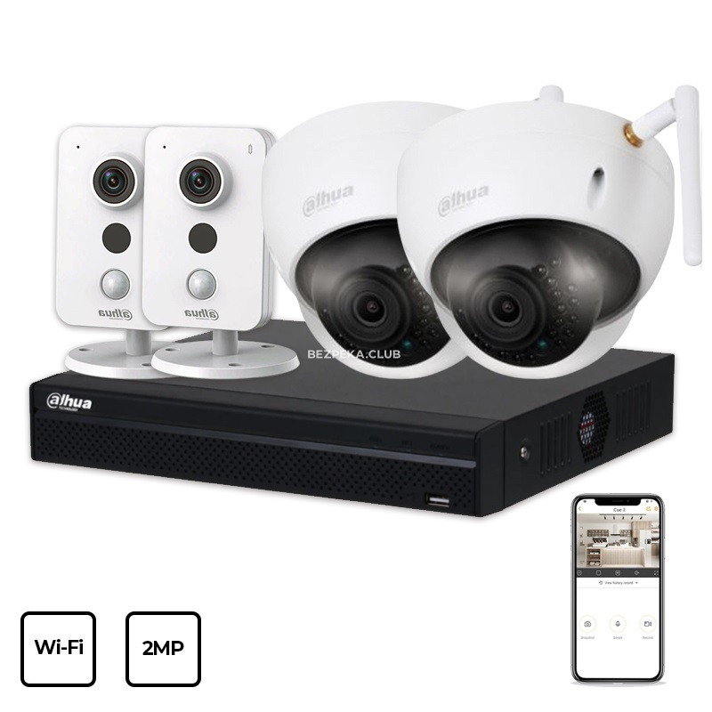 CCTV Kit Dahua Wi-Fi KIT 4x2MP INDOOR-OUTDOOR - Image 1