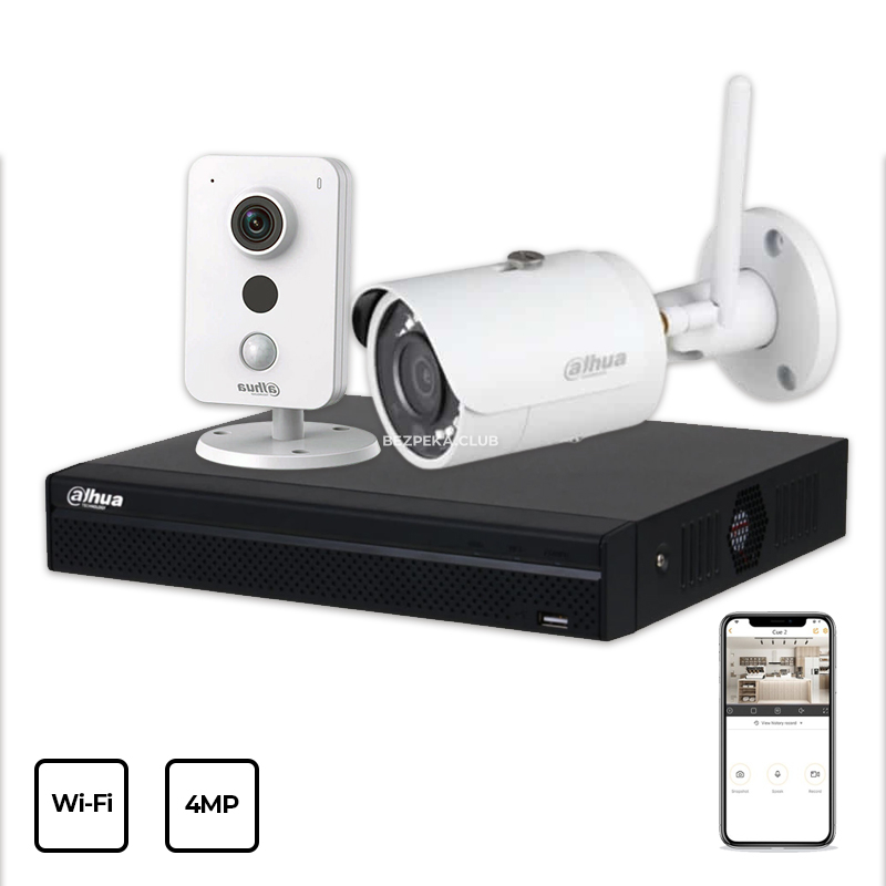 Комплект видеонаблюдения Dahua Wi-Fi KIT 2x4MP INDOOR-OUTDOOR - Фото 1