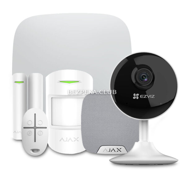 Охоронні сигналізації/Комплекти сигналізацій Комплект сигналізації Ajax StarterKit + HomeSiren white + Wi-Fi камера 2MP-CS-C1C