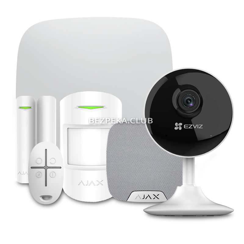 Комплект сигналізації Ajax StarterKit + HomeSiren white + Wi-Fi камера 2MP-CS-C1C - Зображення 1