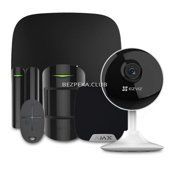 Охранные сигнализации/Комплект сигнализаций Комплект сигнализации Ajax StarterKit + HomeSiren black + Wi-Fi камера 2MP-CS-C1C