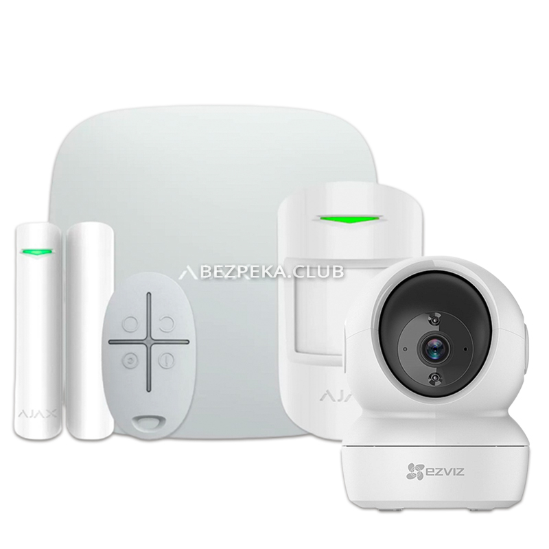 Wireless Alarm Kit Ajax StarterKit white + Wi-Fi Camera 2MP-CS-C6N - Image 1
