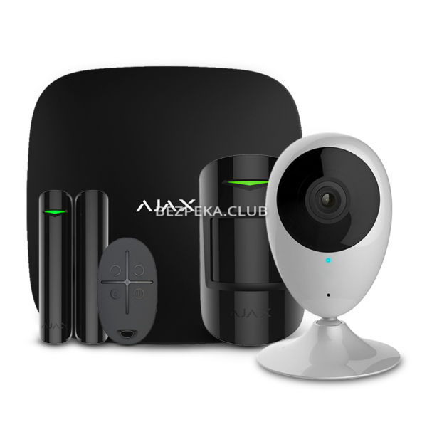 Охоронні сигналізації/Комплекти сигналізацій Комплект бездротової сигналізації Ajax StarterKit black + Wi-Fi камера 2MP-H