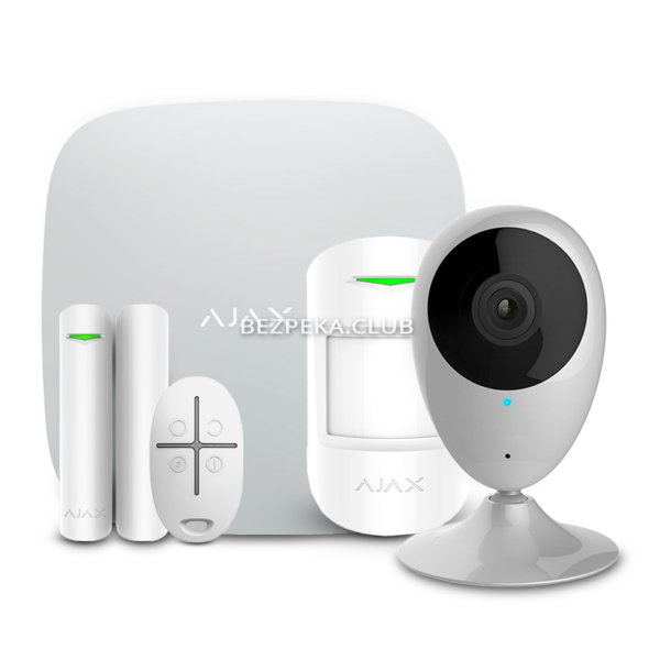 Охранные сигнализации/Комплект сигнализаций Комплект беспроводной сигнализации Ajax StarterKit white + Wi-Fi камера 2MP-H