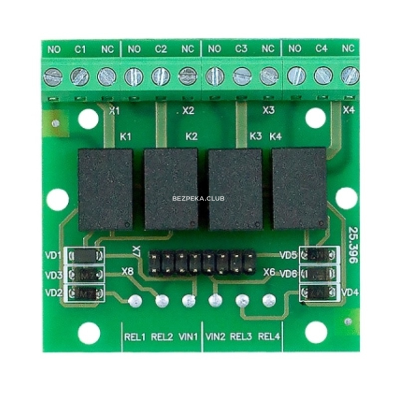 Expansion module for 4 relay outputs Tiras M-OUT4R for Tiras PRIME control panel - Image 1
