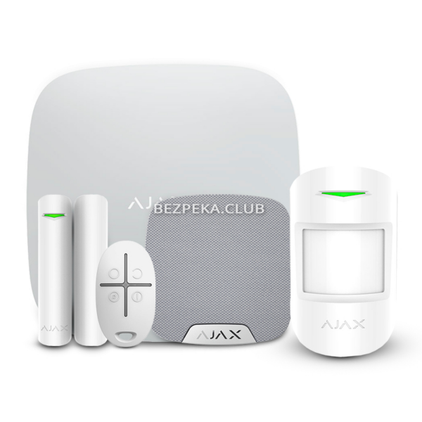 Охранные сигнализации/Комплект сигнализаций Комплект беспроводной сигнализации Ajax StarterKit + HomeSiren white