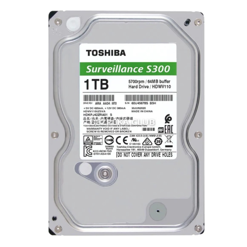 Жорсткий диск 1 TB Toshiba Surveillance S300 HDWU110UZSVA для DVR/NVR - Зображення 2
