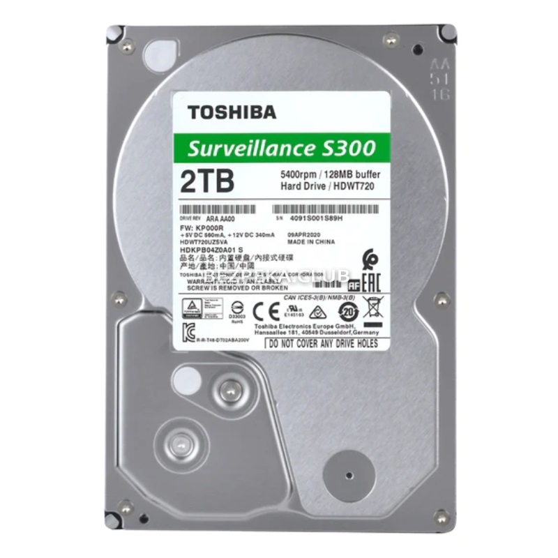 Жорсткий диск 2 TB Toshiba Surveillance S300 HDWT720UZSVA для DVR/NVR - Зображення 2