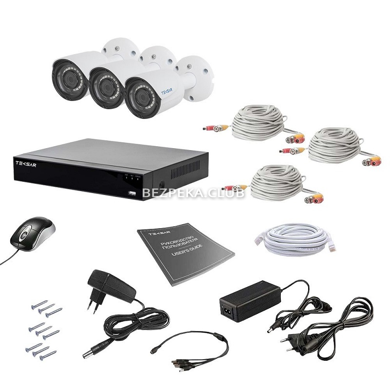 CCTV Kit Tecsar AHD 3OUT 2MEGA - Image 1