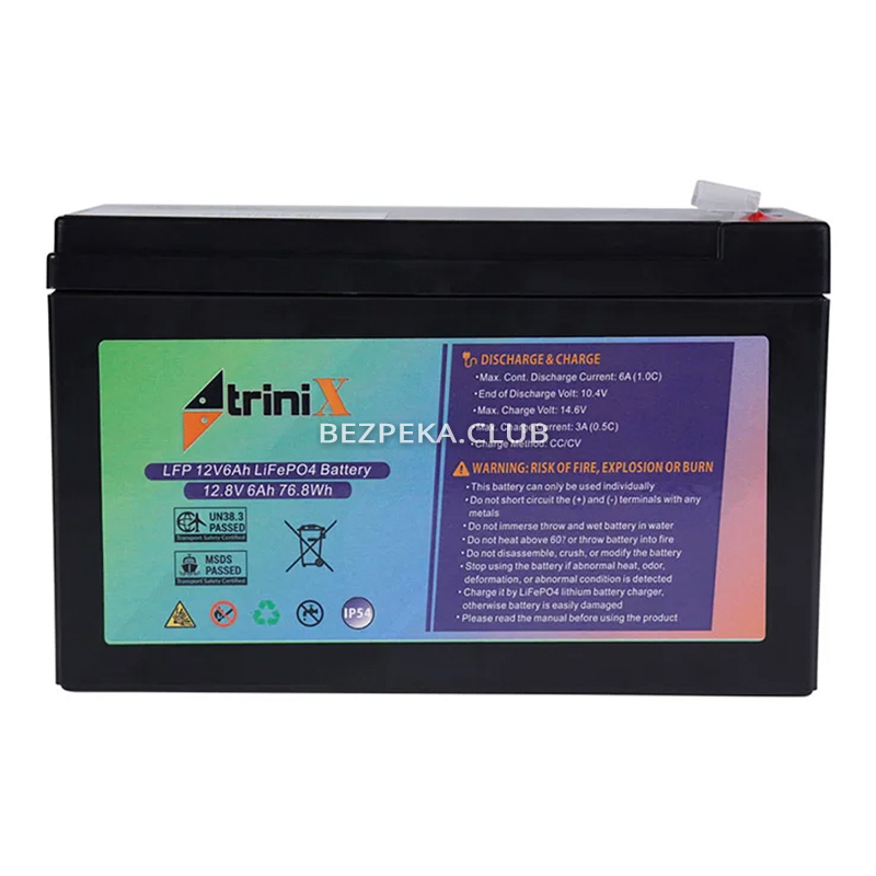 Trinix LFP 12V6Ah (LiFePo4) lithium iron-phosphate rechargeable battery - Image 3