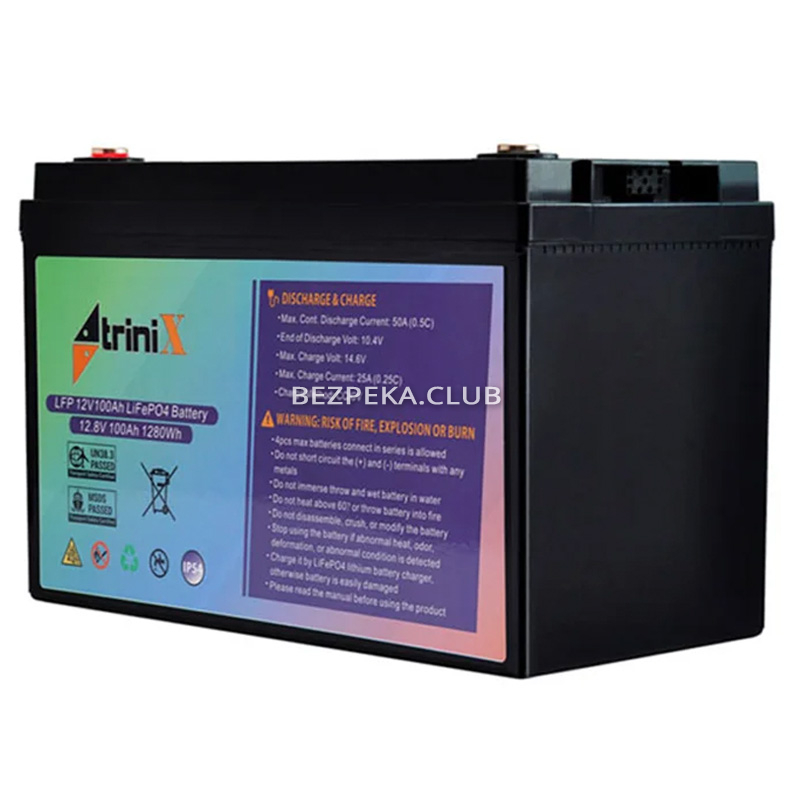 Trinix LFP 12V100Ah (LiFePo4) lithium iron-phosphate rechargeable battery - Image 1