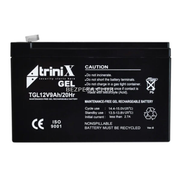 Джерело живлення/Акумулятори Акумуляторна батарея Trinix TGL 12V9Ah гелева