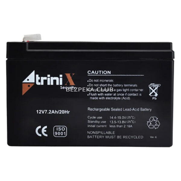 Источник питания/Аккумуляторы для сигнализаций Аккумуляторная батарея Trinix AGM 12V7.2Ah свинцово-кислотная