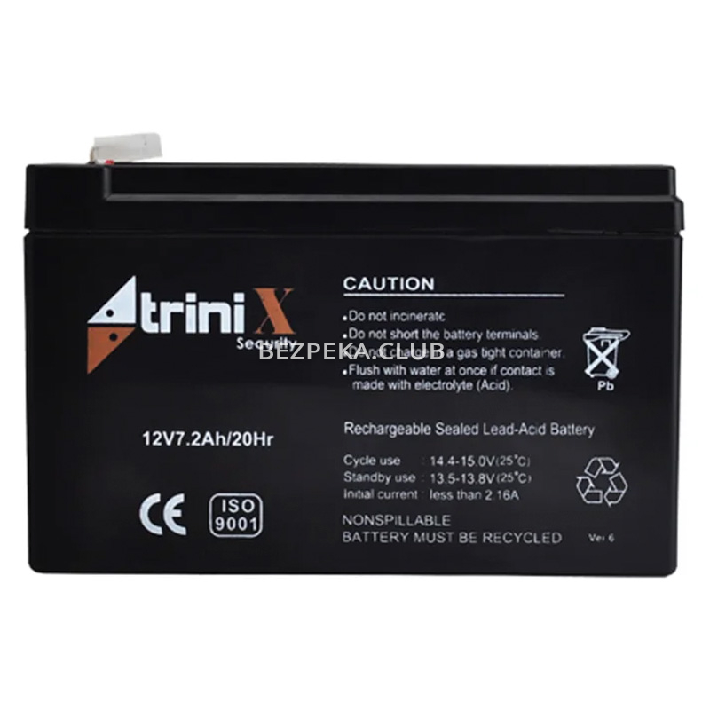 Акумуляторна батарея Trinix AGM 12V7.2Ah свинцево-кислотна - Зображення 1