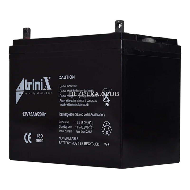 Аккумуляторная батарея Trinix AGM 12V75Ah свинцово-кислотная - Фото 2