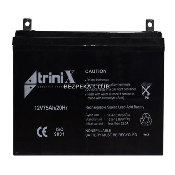 Источник питания/Аккумуляторы для сигнализаций Аккумуляторная батарея Trinix AGM 12V75Ah свинцово-кислотная