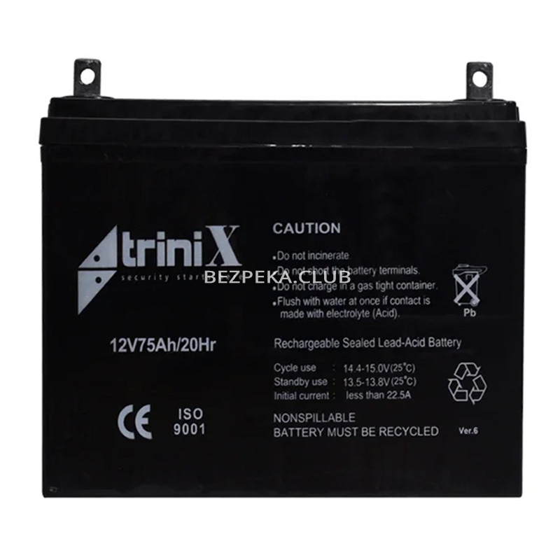 Аккумуляторная батарея Trinix AGM 12V75Ah свинцово-кислотная - Фото 1