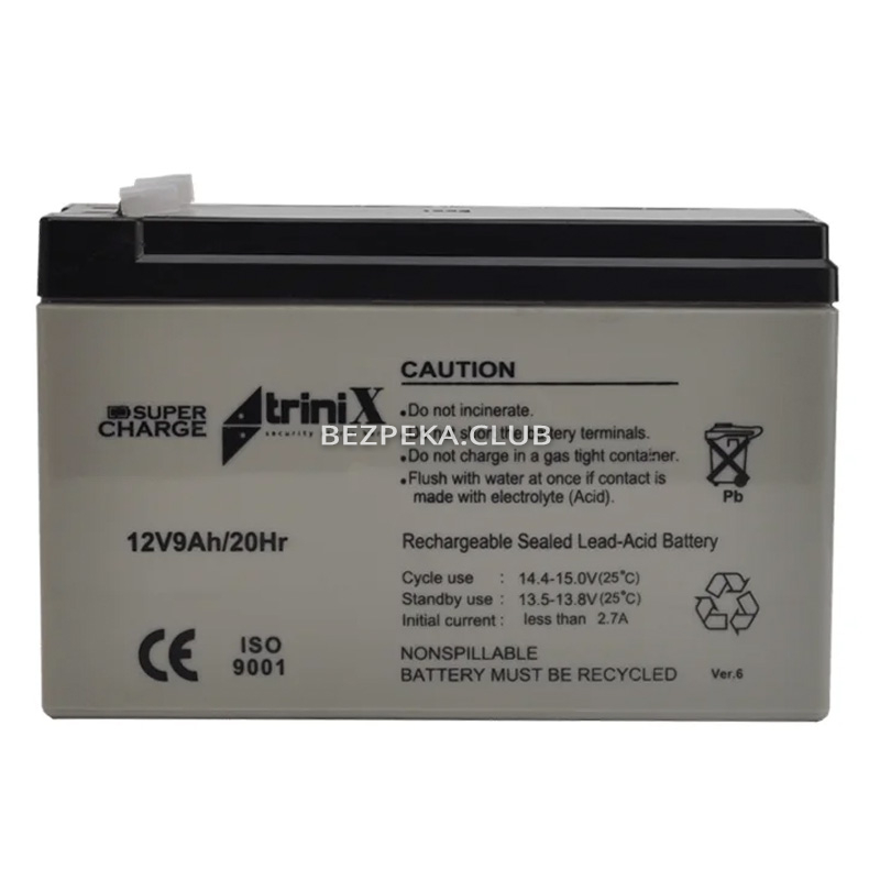 Trinix AGM 12V9Ah Super Charge lead-acid battery - Image 1
