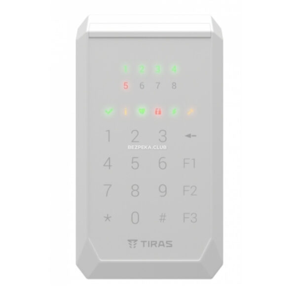 Охранные сигнализации/Клавиатура Для Сигнализации Кодовая клавиатура Tiras K-PAD8+ white для управления охранною системою Orion NOVA II