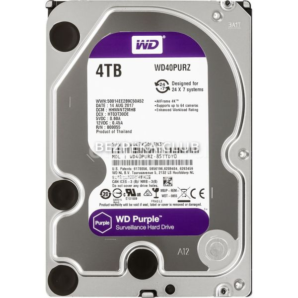 Жорсткий диск 4 TB Western Digital Purple WD40PURZ - Зображення 1