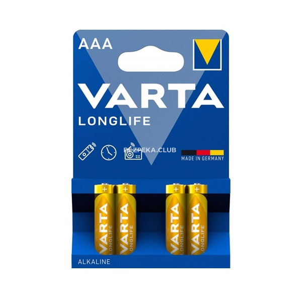 Батарейка VARTA LONGLIFE AAA BLI 4 ALKALINE - Фото 1
