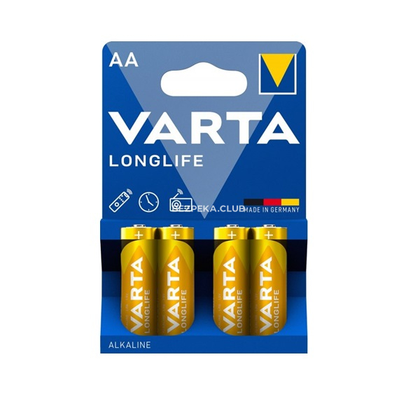 Батарейка VARTA LONGLIFE AA BLI 4 ALKALINE - Зображення 1